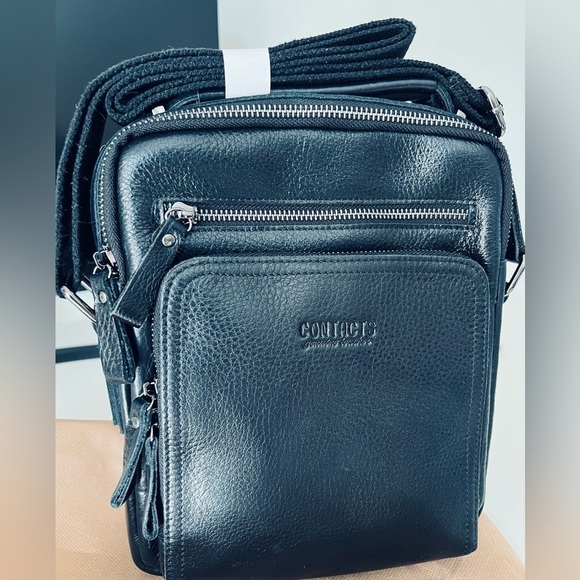 Contact’s Genuine Leather Messenger Bag  for Men (or ladies😀) - Picture 1 of 5
